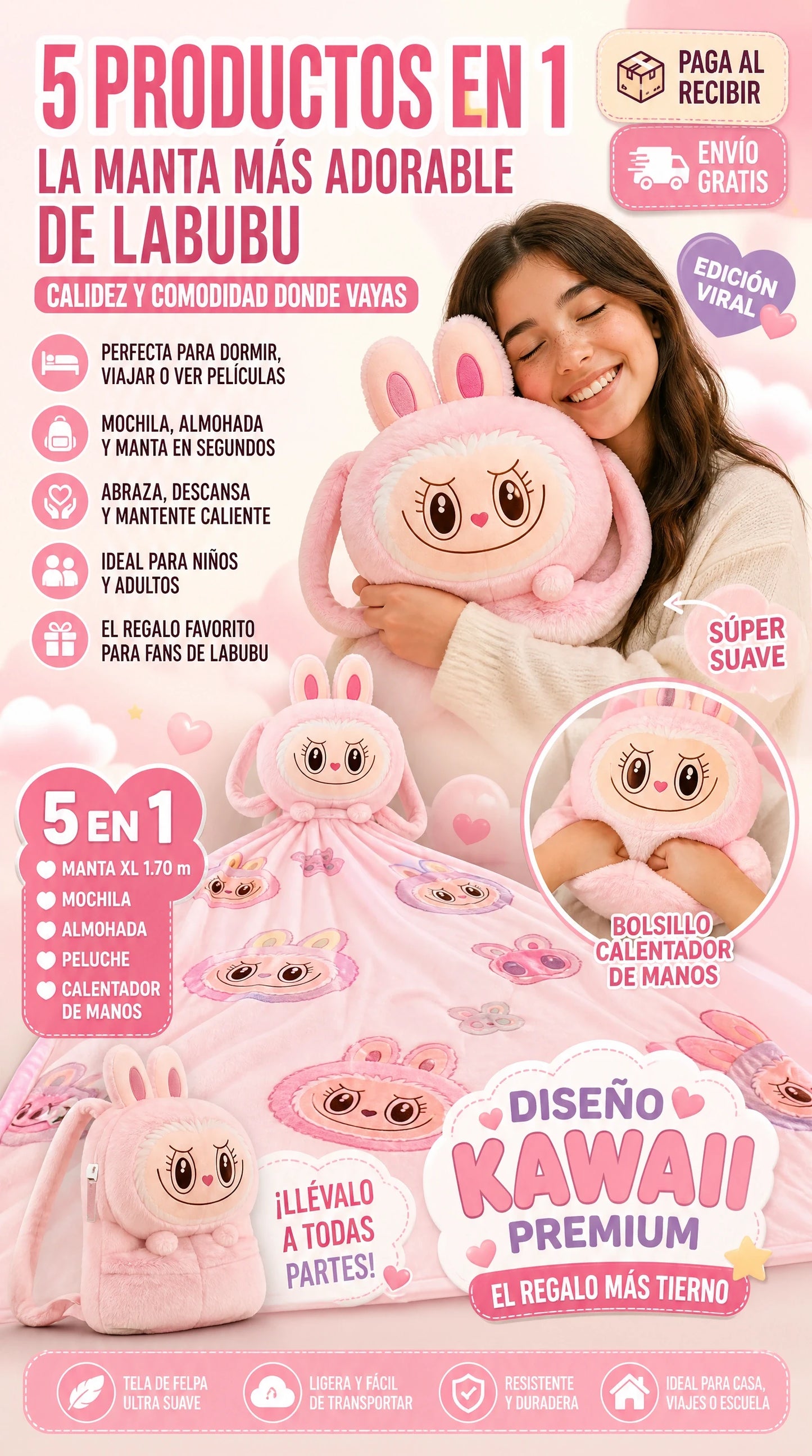 Cobija Mochila labubu