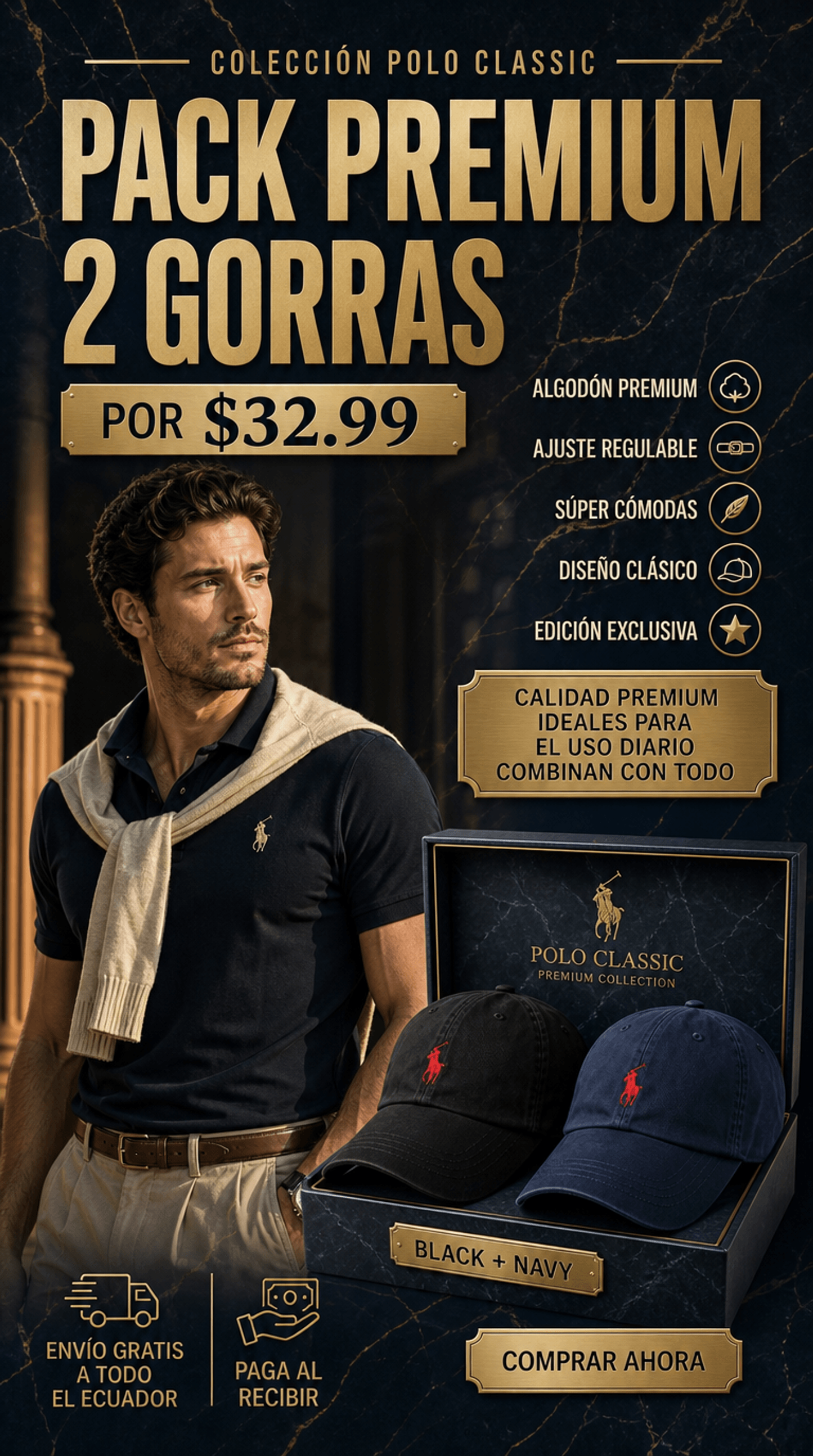 PACK X2 GORRAS POLO
